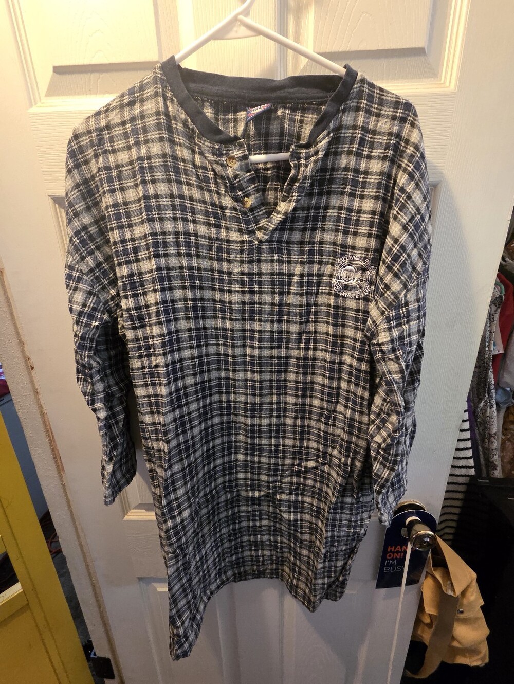 Vintage plaid sleep shirt